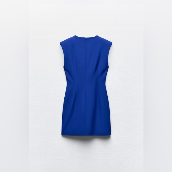 💙 ZARA Royal Blue Bodycon Sheath Midi Dress. Size LARGE. Great Condition! - Picture 8 of 12